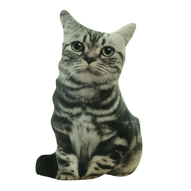 3D Simulation Cat Head Toy Super Soft Cushion Shape Cutton Girls Pillow Stuffed 
